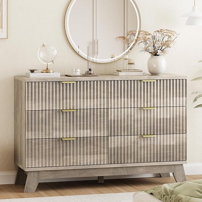 Xixini Fluted Dresser for Bedroom