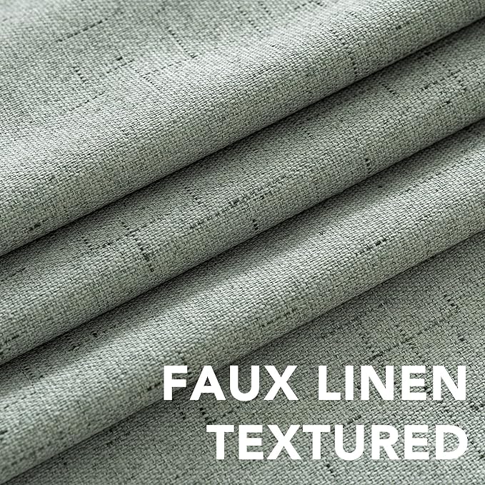 H.VERSAILTEX Linen Blackout Curtains 63 Inches Long 100% Blackout Thermal