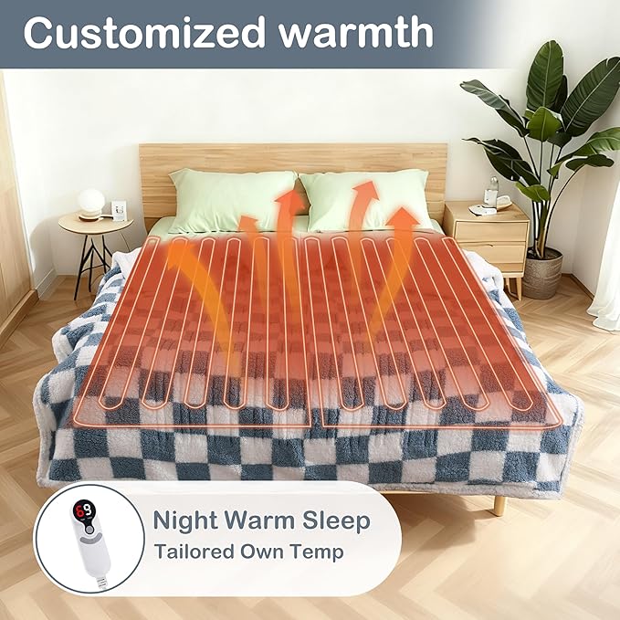 Electric Heated Blanket Full Size 72"×84"