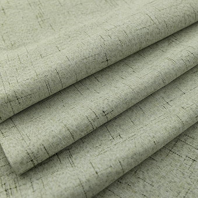 KOUFALL Linen Blackout Curtains 63 Inch Length
