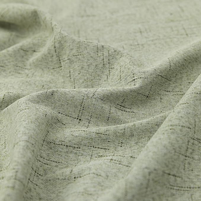 KOUFALL Linen Blackout Curtains 63 Inch Length
