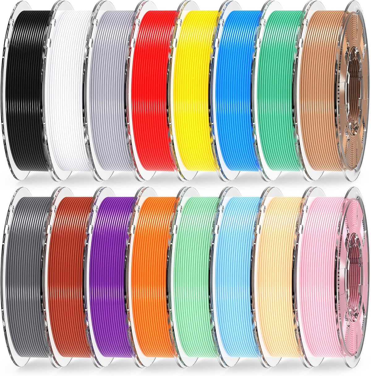 RAMBERY 200gx16 PLA+ Filament Bundle 1.75mm, 16 Colors PLA Plus 3D Printing F...