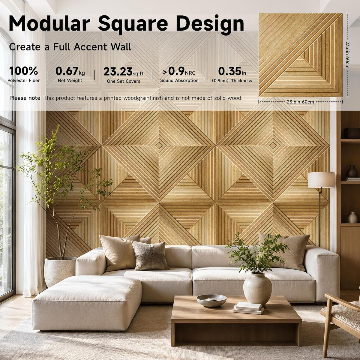 12 Pack Acoustic Wall Panels Peel and Stick, 23.6"x23.6" Sound Abso...