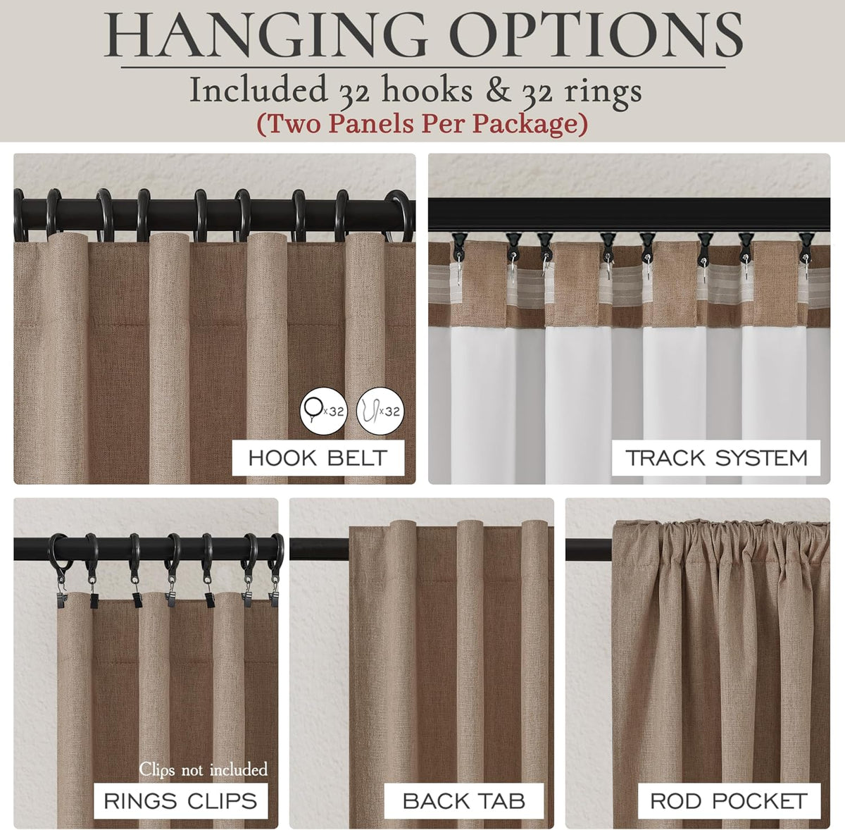 Rust Brown Short Small Window Room Darkening Curtains 54 Inches Long for Bedr...