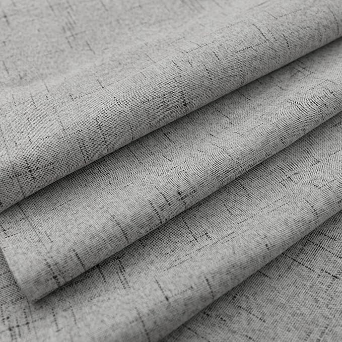 KOUFALL Linen Grey Curtains Blackout