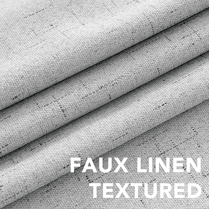 H.VERSAILTEX Linen Blackout Curtains Durable Thick Textured Linen Look 100%