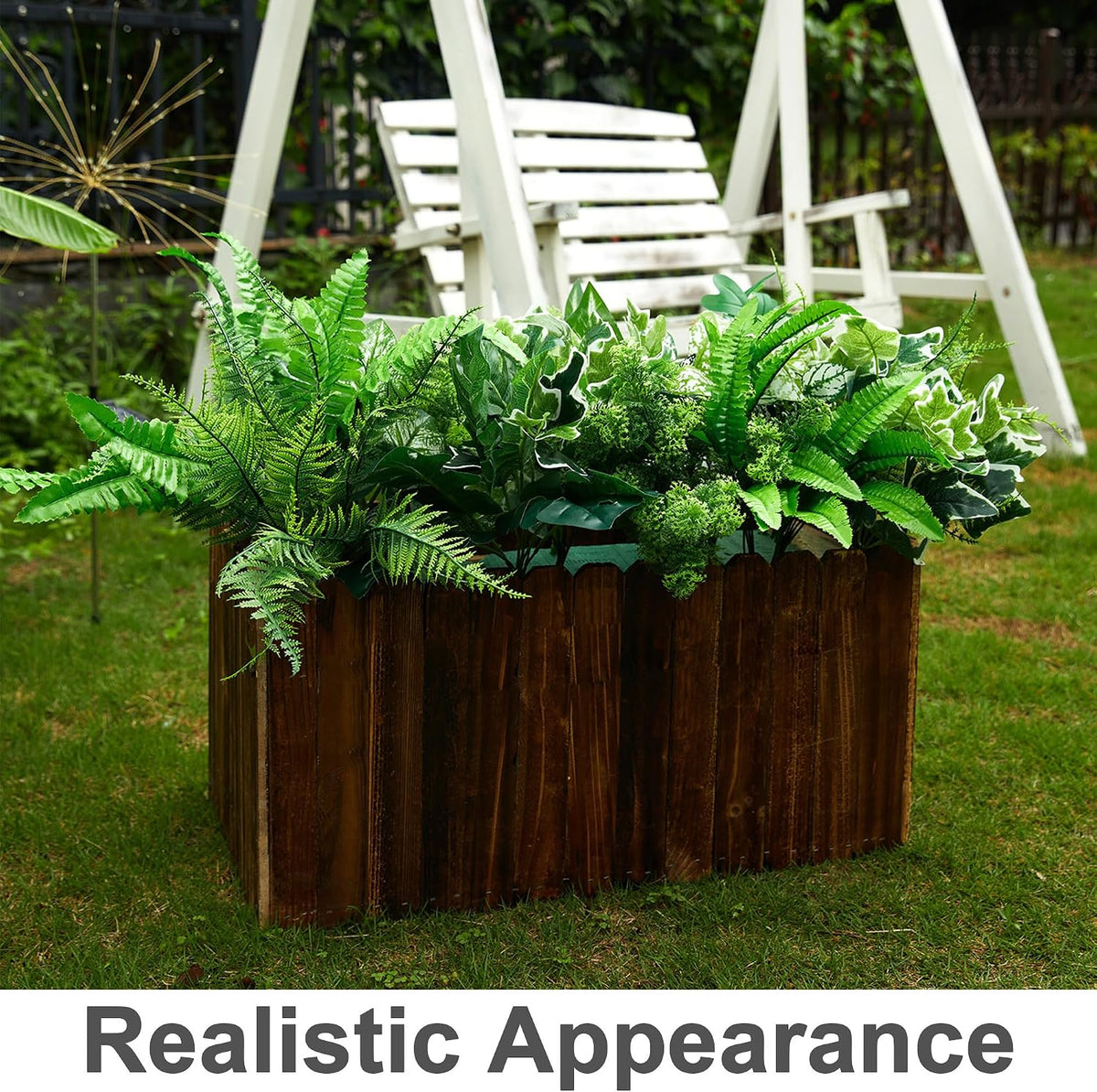 14 Bunches Fake Plants Outdoor, Fake Bushes UV Resistant Artificial Flowers G...