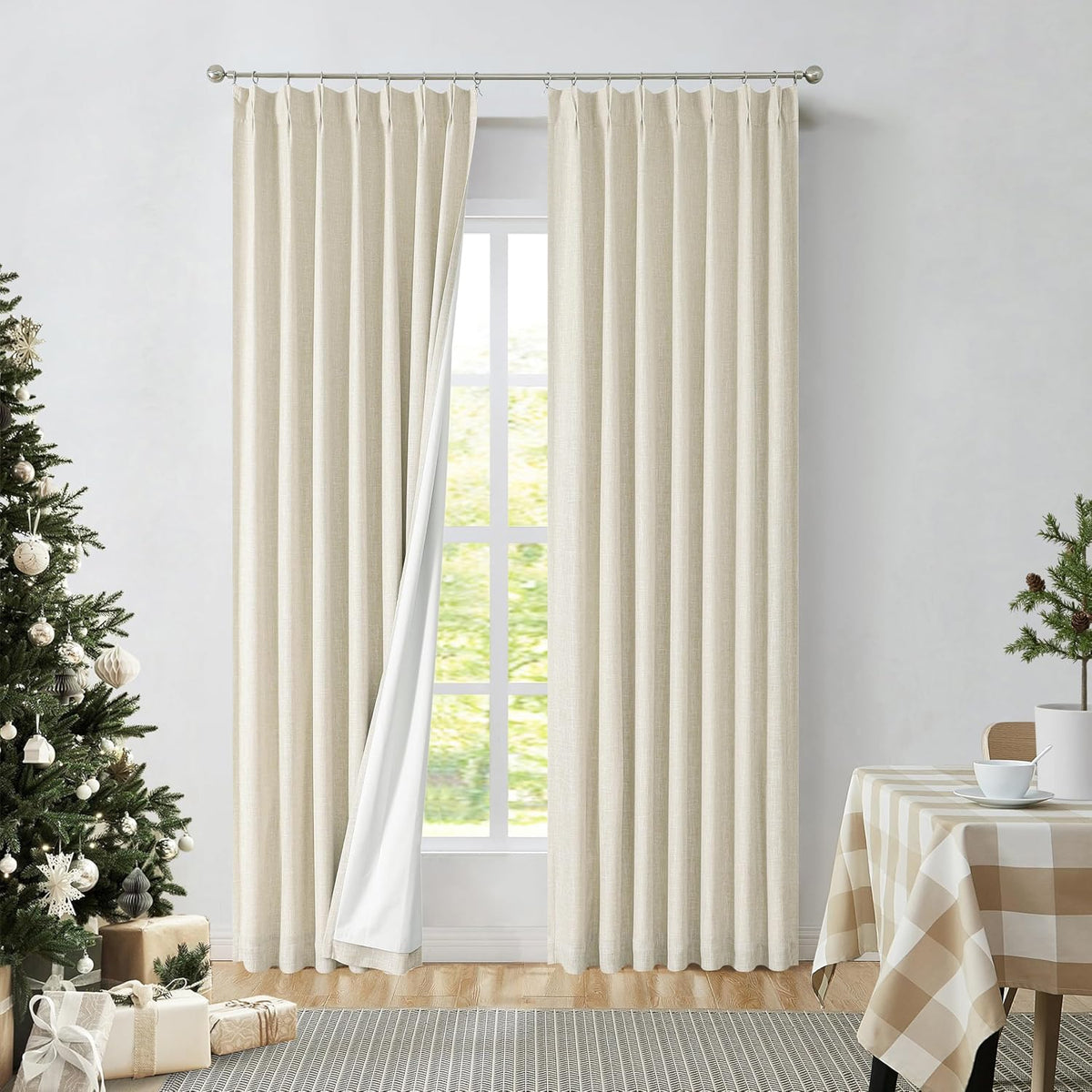 Central Park Sand Pinch Pleat Blackout Curtain Panel with Hooks, 40"x102...