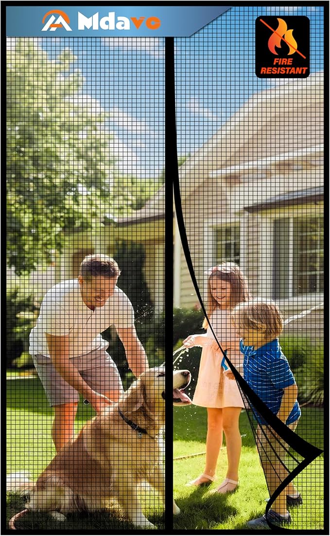 Magnetic Screen Door,Fiberglass Screen Door Mesh,Keep Bugs Out, Heavy-Duty Mesh