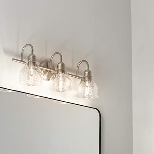 Kichler Avery 3-Light Farmhouse Vanity Light, Brushed Nickel