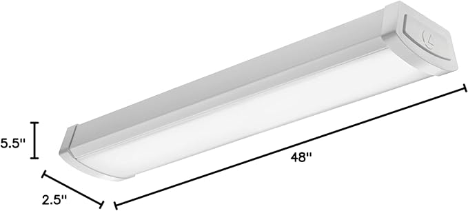 Lithonia Lighting 4 Foot LED Light Fixture, Low-Profile LED Wraparound Flush