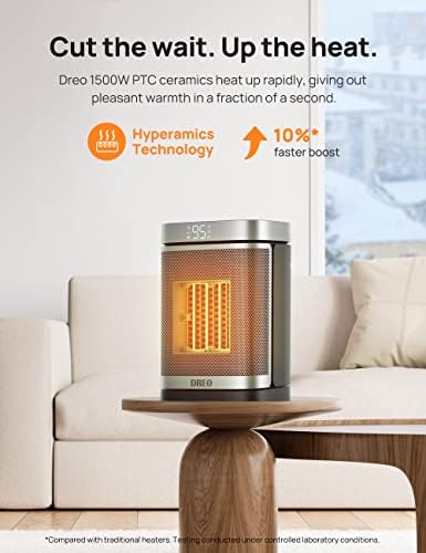 DREO Space Heater for Bathroom and Indoor, Safe and Quiet Portable Heater