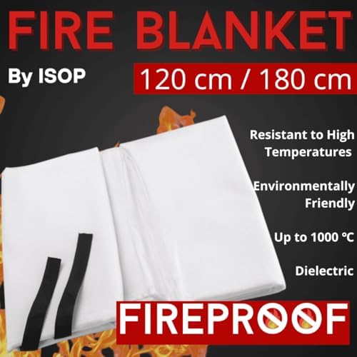 ISOP Fire Blanket for Home & Kitchen (47" x 70"), 2-Pack Heavy ...