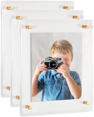 ArtToFrames 26x38 Inch Double Panel Floating Acrylic Picture Frame comes (3 P...