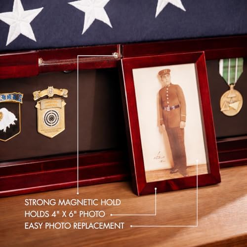Bey-Berk Custom Personalized American Flag Display Case for 5' x 9.5'...