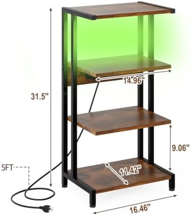 X-cosrack 16.5" Small 4-Tier AV Media Stand with Power Strips,Narrow Ver...