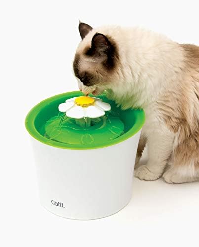 Catit LED Flower Cat Water Fountain with Triple Action Filter - 3 L - Green
