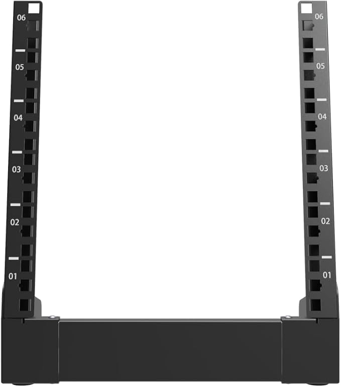 QiaoYoubang 6U Small Desktop Network Rack, 10 inch Mini Open Frame Desktop