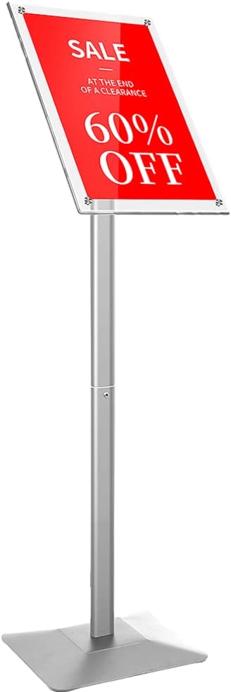 DISPLAYSWORKER Adjustable Heavy Duty Pedestal Sign holder floor Stand, sign