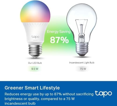 Tapo Multicolor Dimmable Smart Light Bulbs, L535E(4-Pack), A19 E26, 1100LM