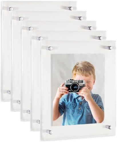 ArtToFrames 13x19 Inch Double Panel Floating Acrylic Picture Frame comes (5 P...