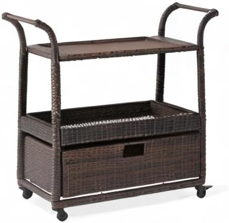 Christopher Knight Home Corona Outdoor Wicker Bar Table Cart, Multibrown