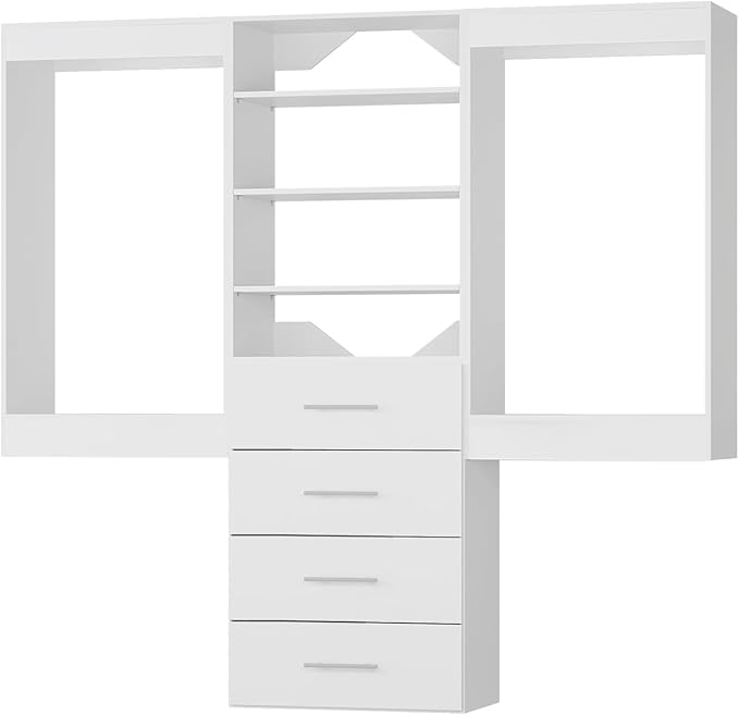 Modular Closet 90" Hanging & Drawers, Wooden Tower
