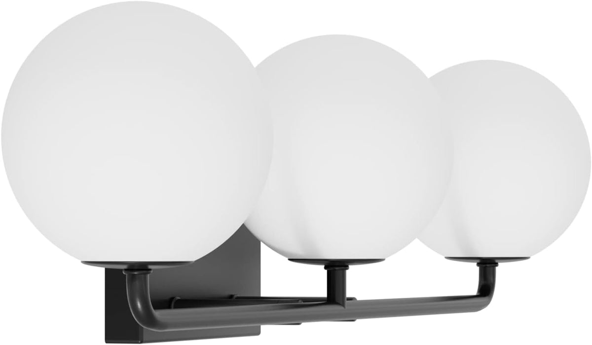 Tipace Mid Century Modern Bathroom Vanity Lights Fixtures 3-Light Black Milk ...