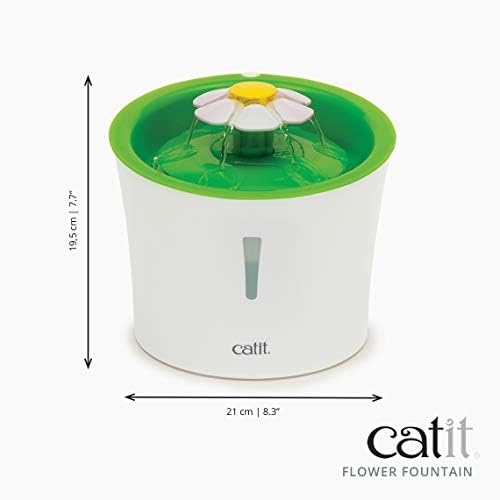 Catit LED Flower Cat Water Fountain with Triple Action Filter - 3 L - Green