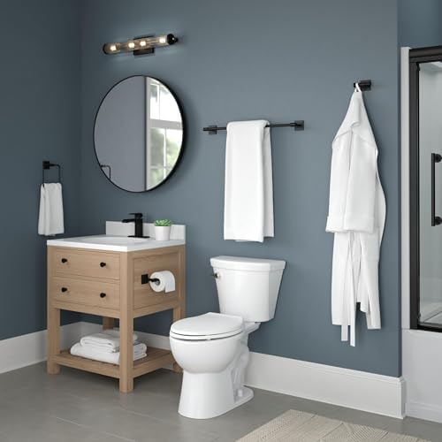 Delta Faucet McLaren 3-Piece Bathroom Set, Matte Black, 18"/24" Tow...