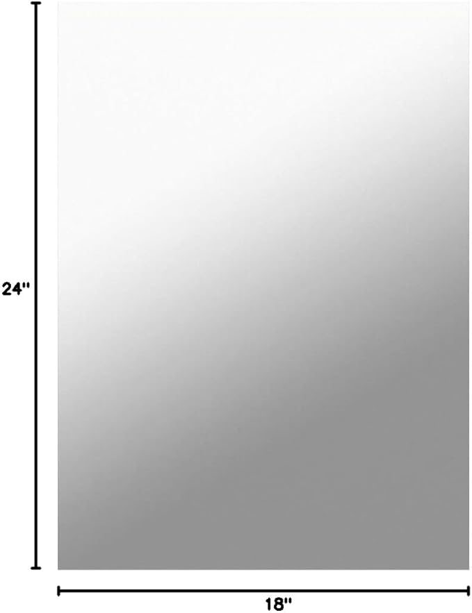 Mirrorons Frameless Wall Mirror 18" x 24", Modern Rectangle Bathroo...