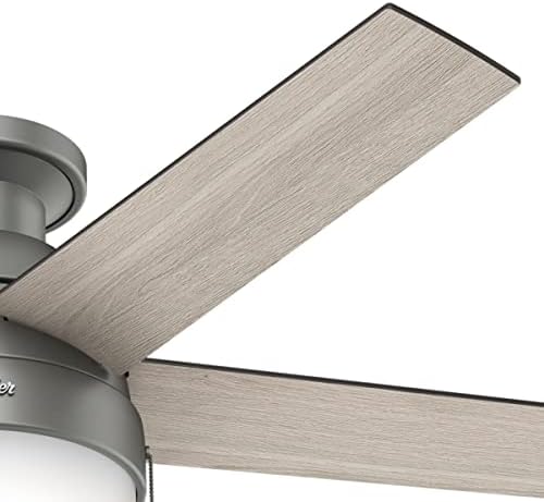 Hunter Anslee, Indoor, Ceiling Fan, with LED Light, 46 inch, Matte Silver