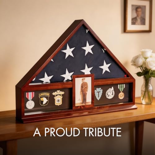 Bey-Berk Custom Personalized American Flag Display Case for 5' x 9.5'...