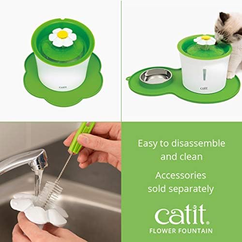 Catit LED Flower Cat Water Fountain with Triple Action Filter - 3 L - Green