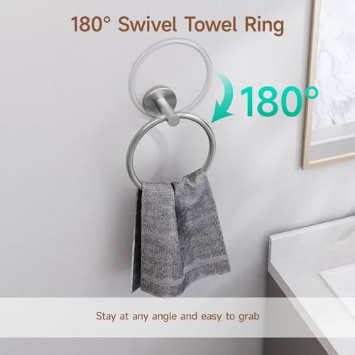USHOWER 4PCS Brushed Nickel Bathroom Accessories Set, 18-Inch Towel Bar Set