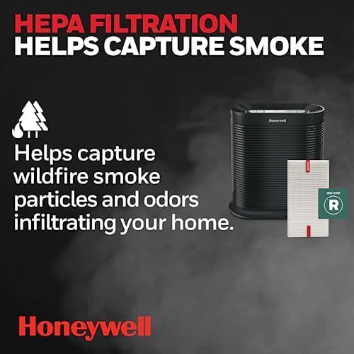 Honeywell AllergenPlus HEPA Air Purifier for Home, 2250 Ft² Rooms in 1 hour, ...