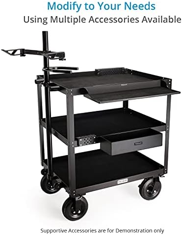 PROAIM Bowado 36" 3-Tier Video Camera Cart, 200kg/440lb, Pneumatic Wheels