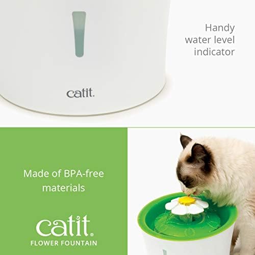 Catit LED Flower Cat Water Fountain with Triple Action Filter - 3 L - Green