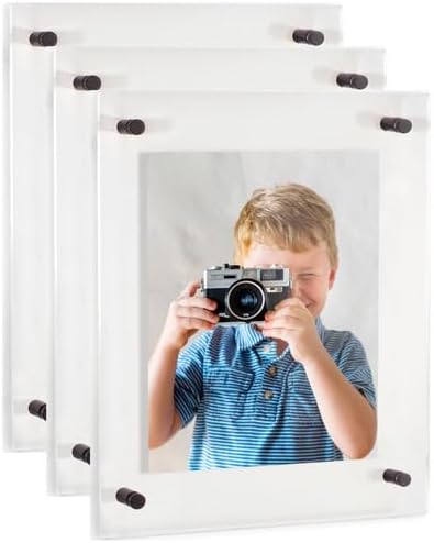 ArtToFrames 20x27 Inch Double Panel Floating Acrylic Picture Frame comes (3 P...
