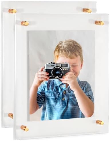 ArtToFrames 24x30 Inch Double Panel Floating Acrylic Picture Frame comes (2 P...
