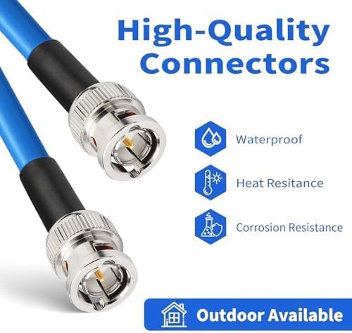 Superbat SDI Cable Long 75 Ohm BNC Cable 3G/6G/12G，1-300FT, Support