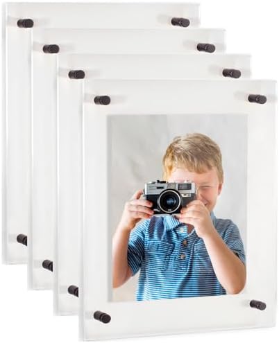 ArtToFrames 12x18 Inch Double Panel Floating Acrylic Picture Frame comes (4 P...