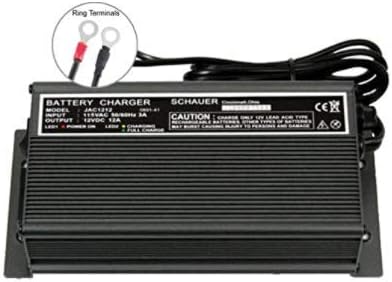 JAC1212-R Schauer Battery Charger, 12V, 12A Fully Automatic Battery Charger a...
