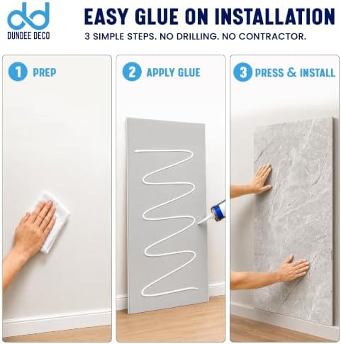 Dundee Deco Faux Marble Wall Panels - 2 ft X 4 ft - Glossy (4 Pack)