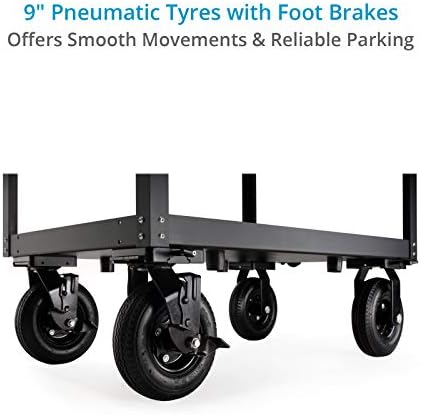 PROAIM Bowado 36" 3-Tier Video Camera Cart, 200kg/440lb, Pneumatic Wheels