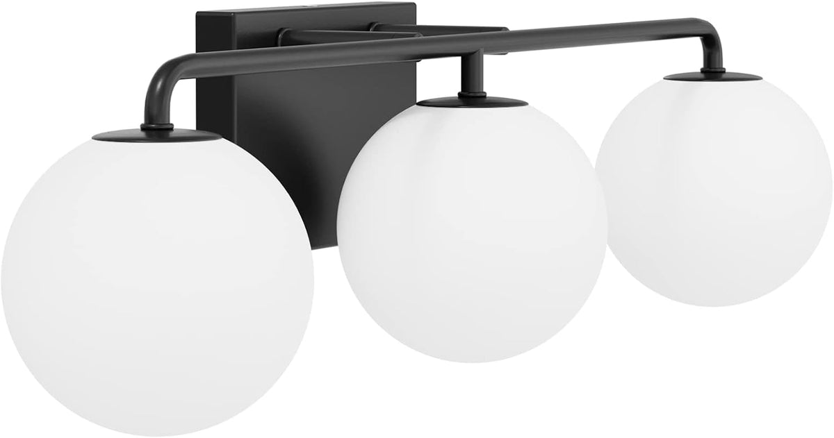 Tipace Mid Century Modern Bathroom Vanity Lights Fixtures 3-Light Black Milk ...