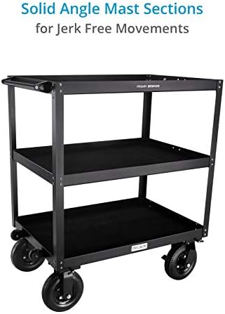 PROAIM Bowado 36" 3-Tier Video Camera Cart, 200kg/440lb, Pneumatic Wheels