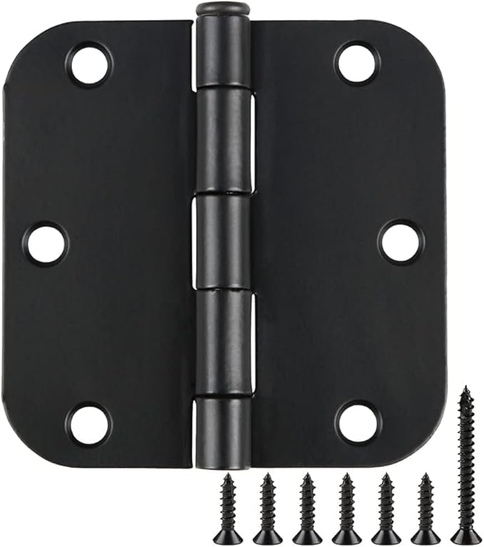 Rounded Door Hinges 3-1/2" x 3.5 inch, 5/8 Radius, Matte Black 3 ½ Inch ...