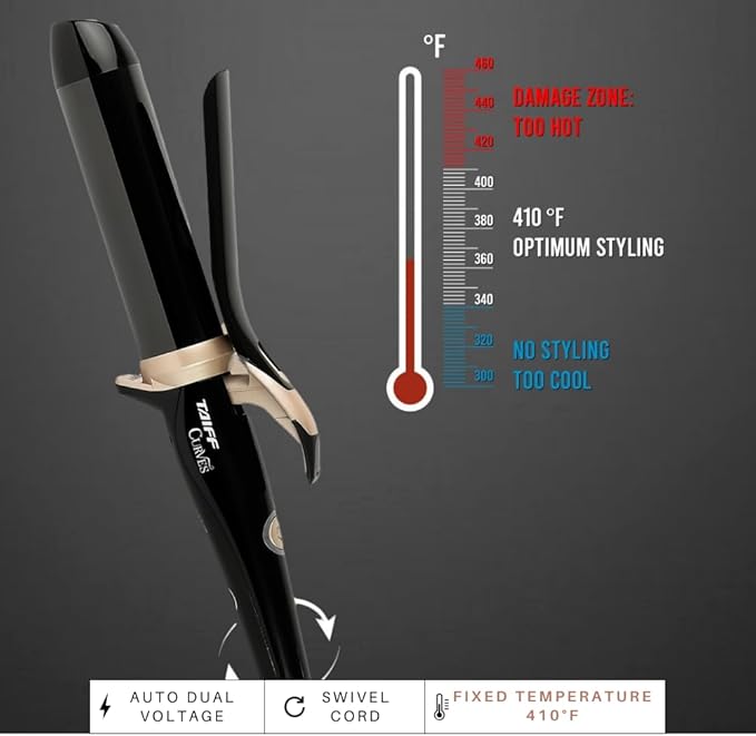 TAIFF Curves Professional Black Titanium Curling Iron – High-Performance Hair