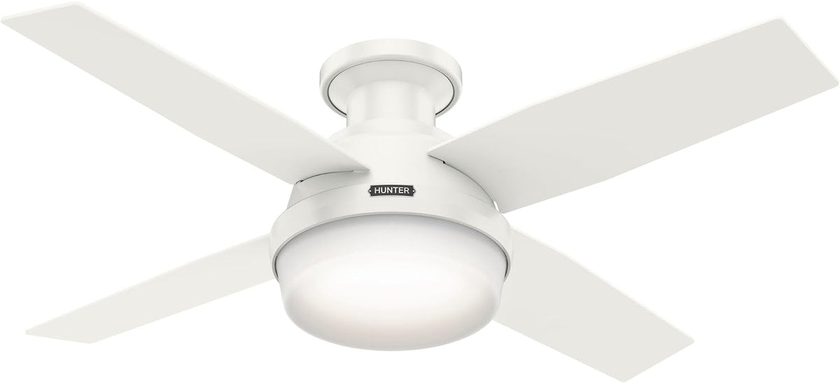 Hunter Dempsey, Indoor, Ceiling Fan, Modern, Quiet, 44 inch, Fresh White
